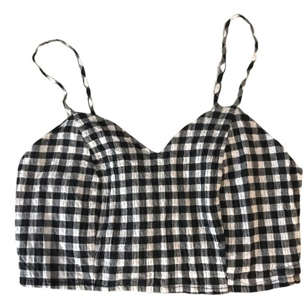 Sage Cropped Checkered Tank Size M New no Tag
